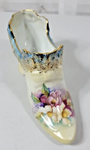 VTG RS Prussia Porcelain Hand Painted w/ Gold Trim Shoe/Planter or Trinket Dish - Picture 1 of 11