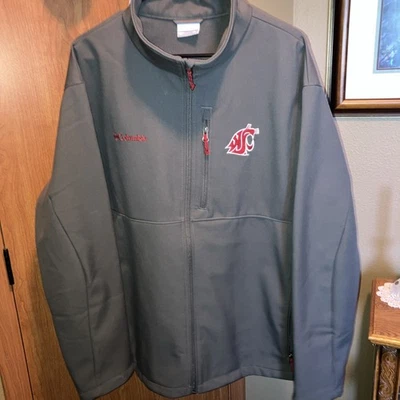 Washington State Cougars Columbia Mens Soft Shell Jacket XXL  Gray WSU - Image 1 of 4