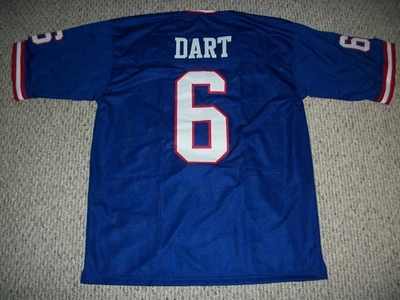 JAXSON DART Unsigned Custom Throwback Blue New York Sewn Football Jersey S-3XL