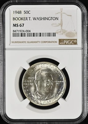 1948 Booker T. Washington NGC MS-67 BLAST WHITE BOOKER T. WASHINGTON - Image 1 of 2