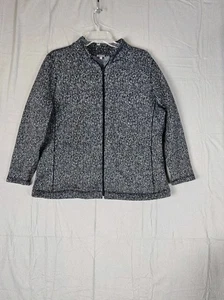 T by Talbots Jacke Full Zip schwarz weiß Strick Damen Übergröße 2X warm - Bild 1 von 8