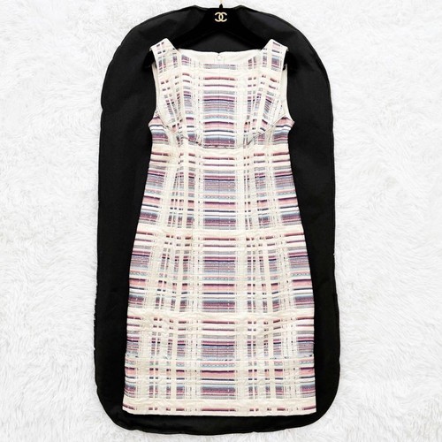 CHANEL Abito in tweed a quadri lamé lana multicolore 38 M 84760c