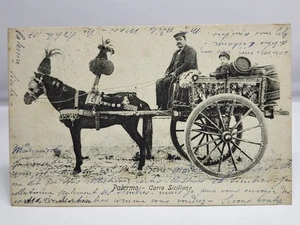Antigua postal usada 1905 CARRITO SICILIANO - Palermo, Sicilia - Imagen 1 de 6