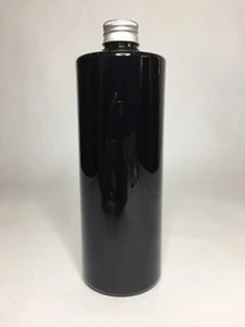 500ml PET Plastic Black Cylindrical Bottle & Aluminium Screw On Top ANY AMOUNT - Picture 1 of 1