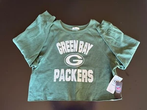 NEW Official NFL Green Bay Packers Green Crewneck Crop Sweatshirt Women's XL NWT - Picture 1 of 9