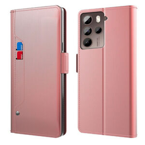For HTC U23 Pro Phone Case Cover PU Fashion Leather Mirror Multi Card Slot Soft