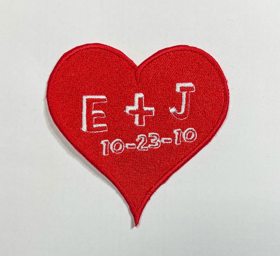 Custom 100% Embroidered Heart Iron On Patch - Image 1 of 4