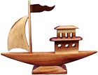 Handcrafted Wooden Decorative Ship Showpiece For Home Office Table Décor