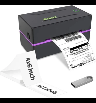 Asmvt Thermal Shipping Label Printer-4x6 Desktop Windows & Mac USPS, FedEx, UPS - Image 1 of 4