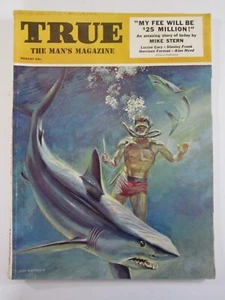 True The Man's Magazine,  Aug. 1954 FN Shark Attack Cover! - Picture 1 of 5