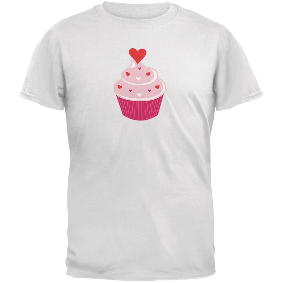 Camiseta juvenil blanca cupcake corazón día de San Valentín Foto 1 de 1