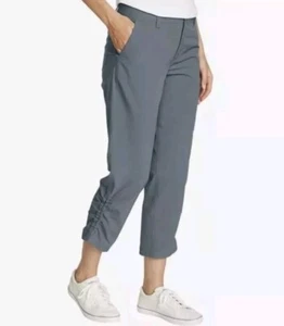 Eddie Bauer Ripstop Crop Capri Pants Cargo Pocket GRAY Women’s Size 14 NEW - Picture 1 of 5