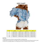 (XXL) Tiered Frill Shirt Casual Loose Fit Off Shoulder Ruffled Top For