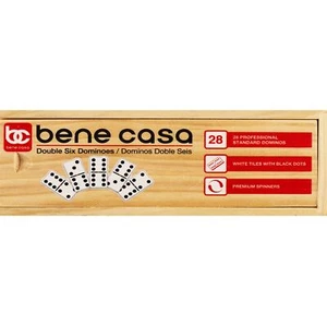 Double Six Dominoes, Wooden Box - Picture 1 of 3