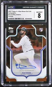2023 Topps X J-Rod Show Out Collection Auto #75-A Riley Greene Orange CGC 8/10 - Picture 1 of 2