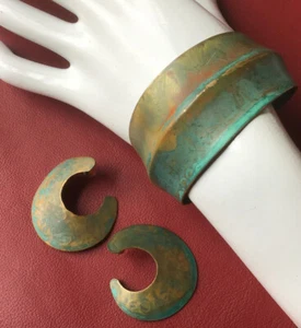 PULSERA MARLA BUCK VINTAGE Verdigris Y Pendientes - Imagen 1 de 8