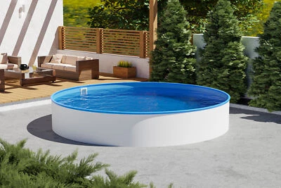 Schwimmbecken Rund Pool Stahlwandbecken 400x135cm Folie 0,8 mm blau - Bild 1 von 4