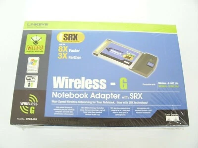 LINKSYS WIRELESS PC CARD 802.11G PCMCIA NOTEBBOK LAPTOP WIFI WPC54GX - Image 1 of 4