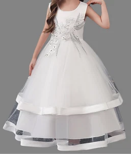Vestido de bautizo vestido de comunión vestido de niña de las flores talla 152/158 NUEVO blanco leche *85 - Imagen 1 de 2