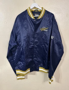Giacca a vento vintage Miller Lite uomo taglia XL raso marca Varsity Ambassador - Foto 1 di 9