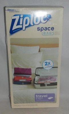 Bolsas espaciales Ziploc maleta de viaje tamaño 6 bolsas 18x22,5 bolsas de almacenamiento con sello al vacío Foto 1 de 4