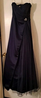 David's Bridal Women's Blue Sleeveless Long Gown Dress Size 4 - Image 1 of 4