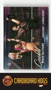 2021 Topps WWE #MT-4 Sasha Banks / Roman Reigns WWE Coolest Mixed Tag Team - Picture 1 of 2