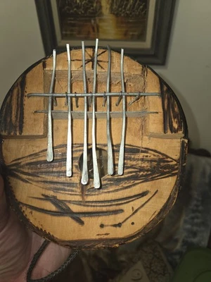 African Gourd Kalimba Mbira Thumb Piano Musical Instrument Tribal Handmade Kenya - Image 1 of 3