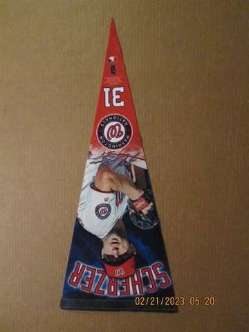 MLB Washington Nationals #31 Max Scherzer Team Logo Photo Baseball Pennant Cover