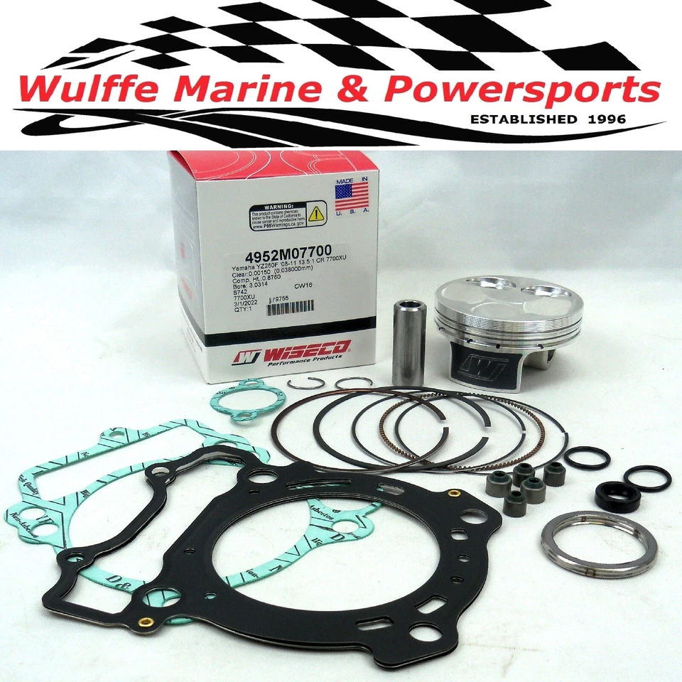  Kit de pistón de reconstrucción de extremo superior Yamaha YZ250F 2008-11 13,5:1 Wiseco 4952M07700 77 mm Foto 1 de 1