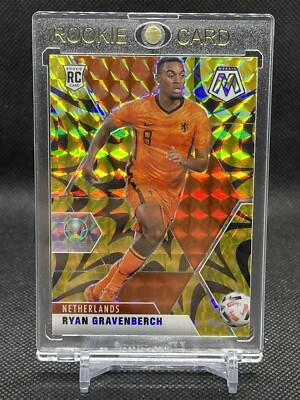 2021 Panini UEFA EURO Mosaic Ryan Gravenberch Gold Reactive RC #148 Netherlands - Image 1 of 2