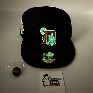 Hat Club Glow My God Detroit Tigers 2005 All Star Game Patch Size 7 3/8 Black - Picture 1 of 5