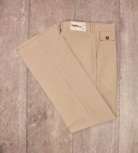 Mens VTG 1970s 1980s NOS Khaki Pinstripe Pants 29x32 70s 80s Slacks Landing Gear - Picture 1 of 6