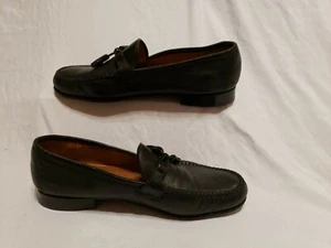 Allen Edmonds Urbino Shoes 11D Black Tassel Moccasins Loafers - Picture 1 of 8