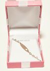 ESTATE 14K  ITALY YELLOW GOLD ID HEART CHAIN 7"  BRACELET NEW IN BOX 2 GRAMS