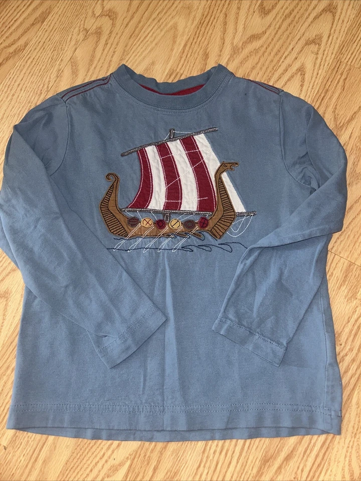 Hanna Andersson Boy Top Barco Pirata Azul 110 Foto 1 de 4