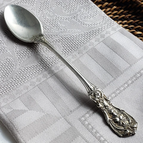 REED & BARTON FRENCH RENAISSANCE Sterling Silver 5 3/4" Baby Infant Feed Spoon Cover