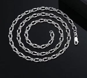 (NEW) Genuine 999 Fine Silver 5MM Knot Link Wave Design Chain Necklace - 22/26" - Picture 1 of 5