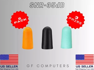 6 PACK Ultra Soft Foam Ear Plugs Noise Cancelling Sound Tree Cutting NEW - Picture 1 of 7