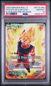 Son Goku PreRelease FOIL Ferocious Strike SS Dragon Ball Super Card Game PSA 10 - Picture 1 of 2
