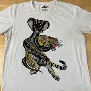 Heads or Tails Herren 2XL T-Shirt - Tiger und Schlange Strass Grafikdesign - Bild 1 von 7