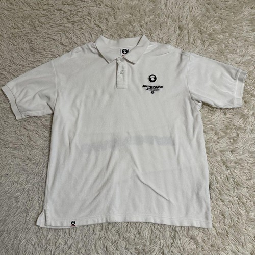 A BATHING APE (BAPE) Polo A BATHING Bape UOMO L bianca manica corta usata in ottime condizioni