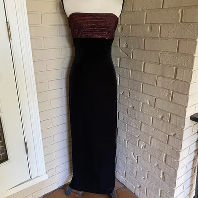 Vestido de Coquetel All That Jazz Anos 90 Veludo Antigo Whimsygoth Vamp Grunge Sem Costas G - Imagem 1 de 4