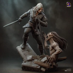 Geralt - Witcher (books series) - Fan Art Figur - 3D Resin Print 251mm - Bild 1 von 8