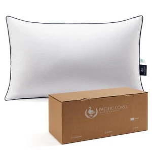 Bed Pillow, Hotel Collection Goose Feather and Down Pillow for Sleeping, 3-Ch... - Picture 1 of 9