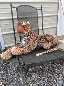 Juguete de peluche grande realista leopardo guepardo Kelly animal de peluche acostado 28 pulgadas - Imagen 1 de 21