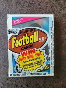 1984 Topps Football Cello Pack - John Elway RC, Dan Marino RC? Marcus Alen Front - Picture 1 of 2