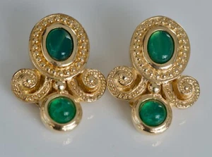 Original Chr. Dior grüne Kristalle Ohrclips - Bild 1 von 5