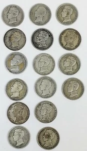 16 PIECES UN ARGENT PESETAS ALFONSO XIII ROI D'ESPAGNE 1903.1904 - Imagen 1 de 1