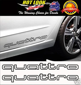 2 x Audi quattro Sticker Decal Sline Q5 Q7 TT A4 A5 A6 R8 QUATTRO All Colours - Picture 1 of 2